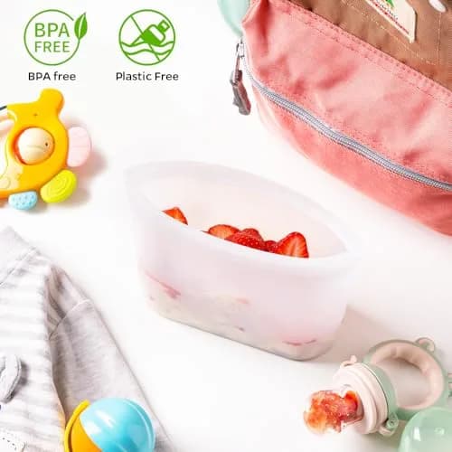 Winrock Reusable Silicone Food Storage Bags 3 Pack | Microwave & Dishwasher Safe, BPA Free, Stand Up Zip Containers (51oz, 34oz, 17oz) thumbnail 3