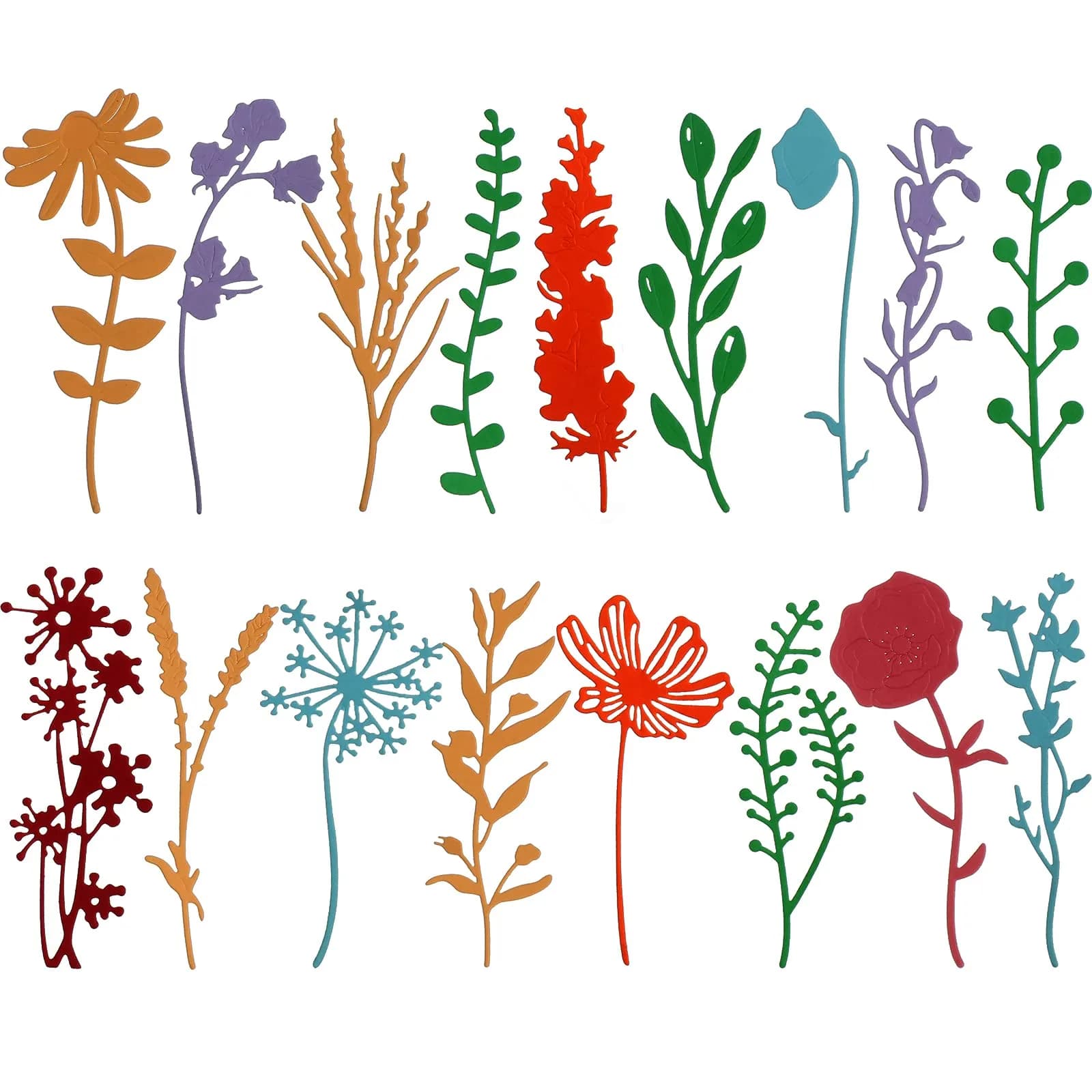 Patelai 17 Pieces Wildflower Metal Cutting Dies 4.25in x 4.13in | Elegant Flower & Leaf Shapes for Scrapbooking - main product image