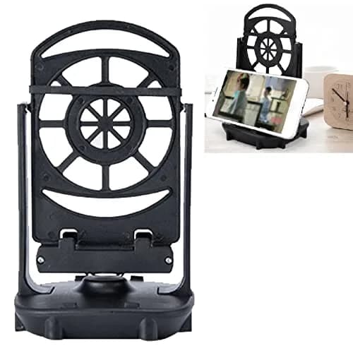 Xiaokeis Portable Electronic Device Stand Support for Dual Phones | Silent Step Counter & Holder, Black thumbnail 1