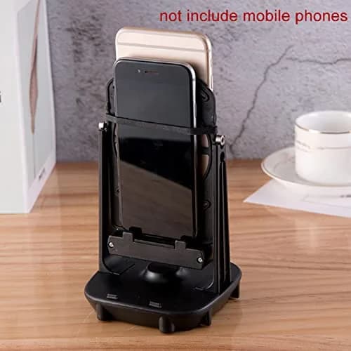 Xiaokeis Portable Electronic Device Stand Support for Dual Phones | Silent Step Counter & Holder, Black thumbnail 3