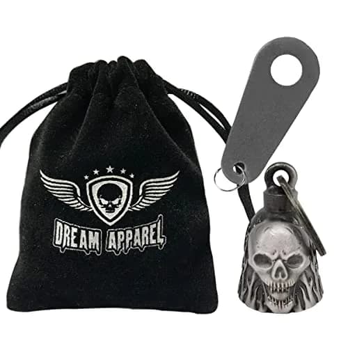 Dream Apparel Skull & Flame Guardian Angel Motorcycle Bell - Ride with Style thumbnail 2