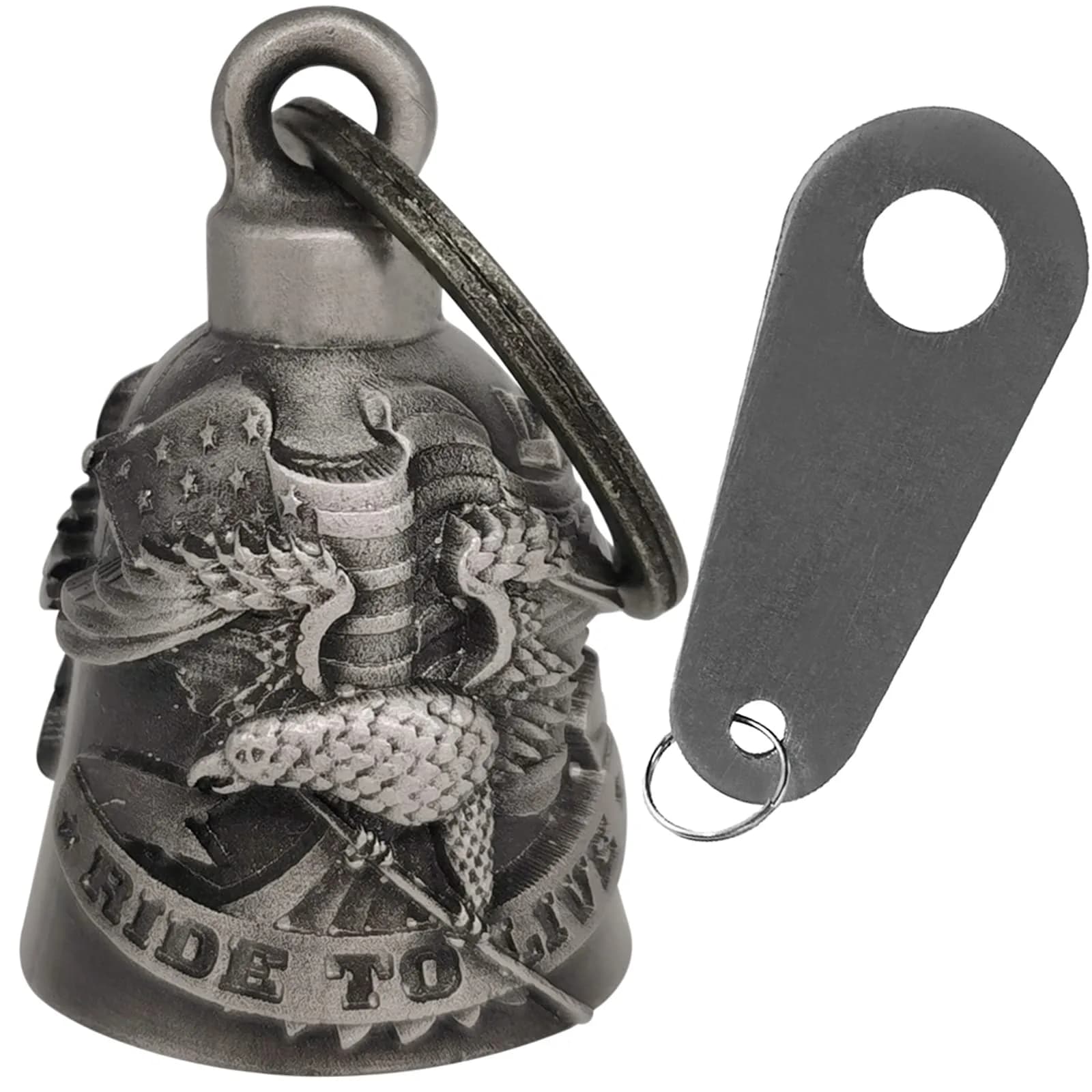 Dream Apparel "Ride to Live" Guardian Angel Motorcycle Bell Keychain — Ride to Live