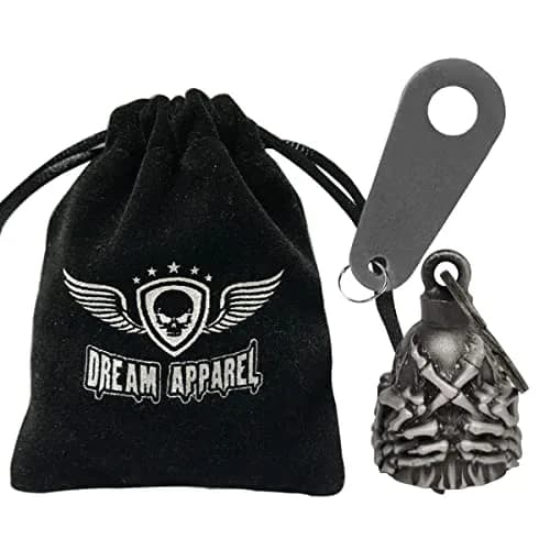 Dream Apparel Guardian Angel Motorcycle Bell - Finger & Skeleton Design | Ride Safe thumbnail 2