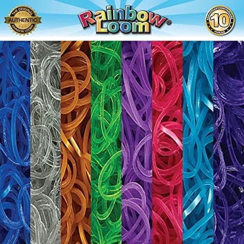 Rainbow Loom Treasure Box Sparkle Edition - 8000+ Rubber Bands & 2 Happy Looms | Assorted Colors Art Craft Kit thumbnail 7