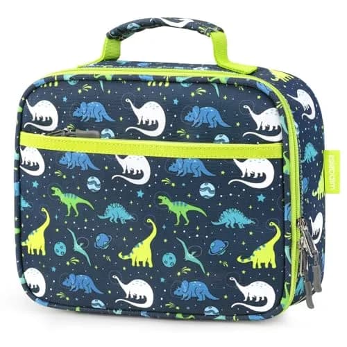 mibasies Kids Lunch Box Galaxy Dinosaur | Insulated Lunch Bag for School & Kindergarten thumbnail 1