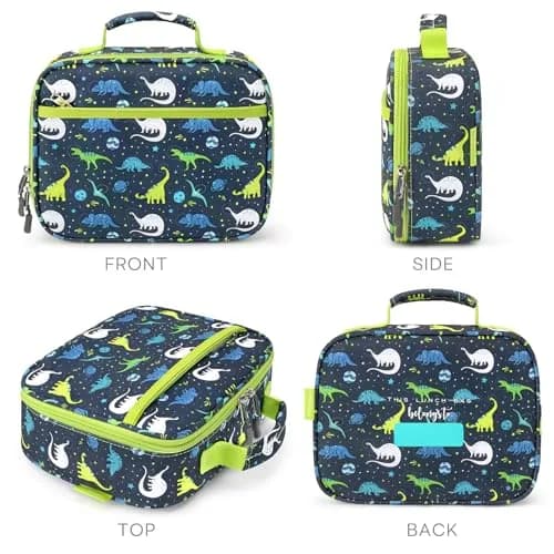 mibasies Kids Lunch Box Galaxy Dinosaur | Insulated Lunch Bag for School & Kindergarten thumbnail 7