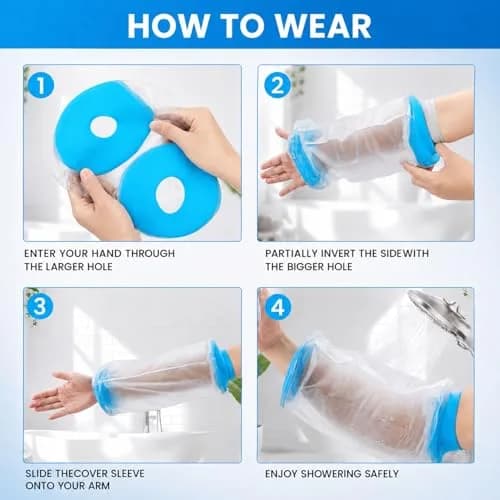 Divvsck PICC Line Shower Cover Waterproof Arm Sleeve for Chemotherapy & Wound Care | Reusable, Snug Fit thumbnail 4