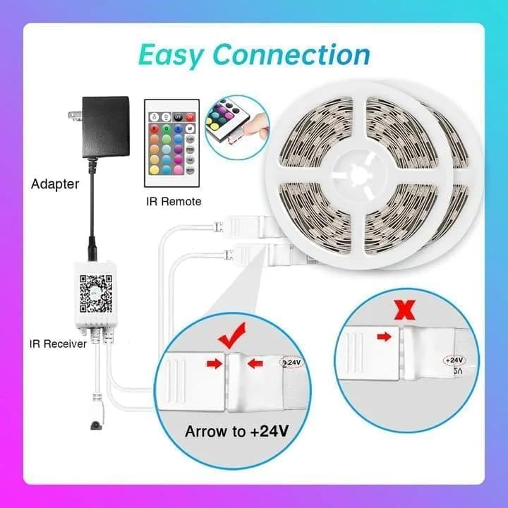 TJOY 130ft Bluetooth LED Strip Lights | RGB Color Changing, Music Sync, App Control, Indoor Use thumbnail 8