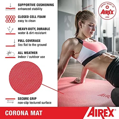 AIREX Corona Premium Exercise Mat for Yoga, Rehab & Fitness | Charcoal 72" x 39" | Support & Durability thumbnail 2