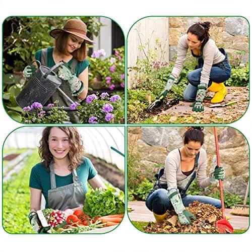 WANCHI Women's Small Gardening Gloves,Long Sleeve Protective Gloves,Green thumbnail 2