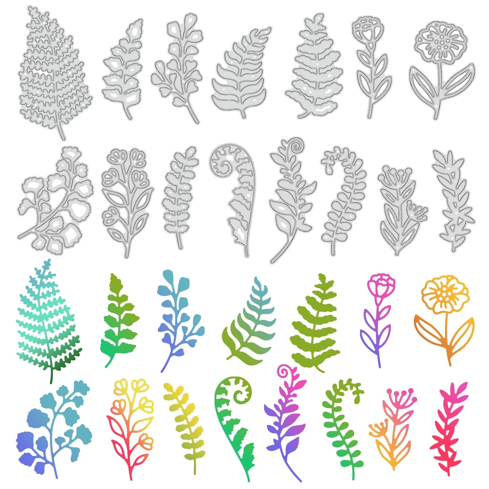 INFUNLY Candy Box Die Cuts Rose 3D Gift Box | Elegant DIY Flower Design (100 words) — Fern Leaf Cutting Dies