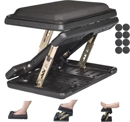 Leermart Adjustable Under Desk Footrest with Massage Beads & Soft Pad | 41.2cm (16.2") Length thumbnail 1
