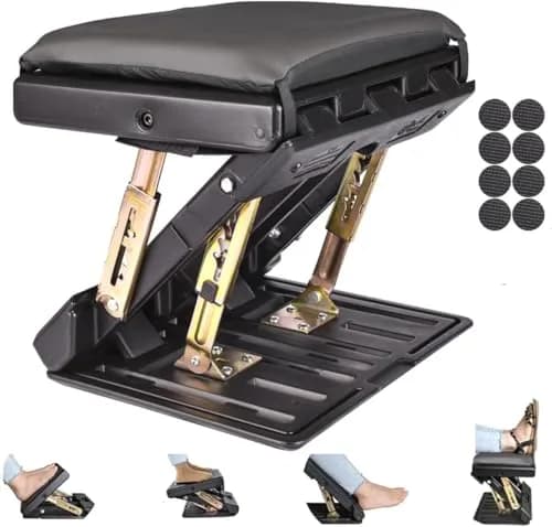 Leermart Under Desk Footrest 4-Level Adjustable Foldable Footrest | Ergonomic Support for Office & Home (70-120 chars) thumbnail 1