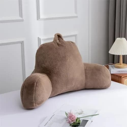 Aimuan Reading Pillow Bed Rest Pillow with Arms | 18-inch Support for Adults & Teens, Khaki thumbnail 1
