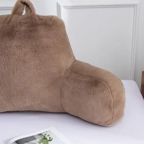 Aimuan Reading Pillow Bed Rest Pillow with Arms | 18-inch Support for Adults & Teens, Khaki thumbnail 7