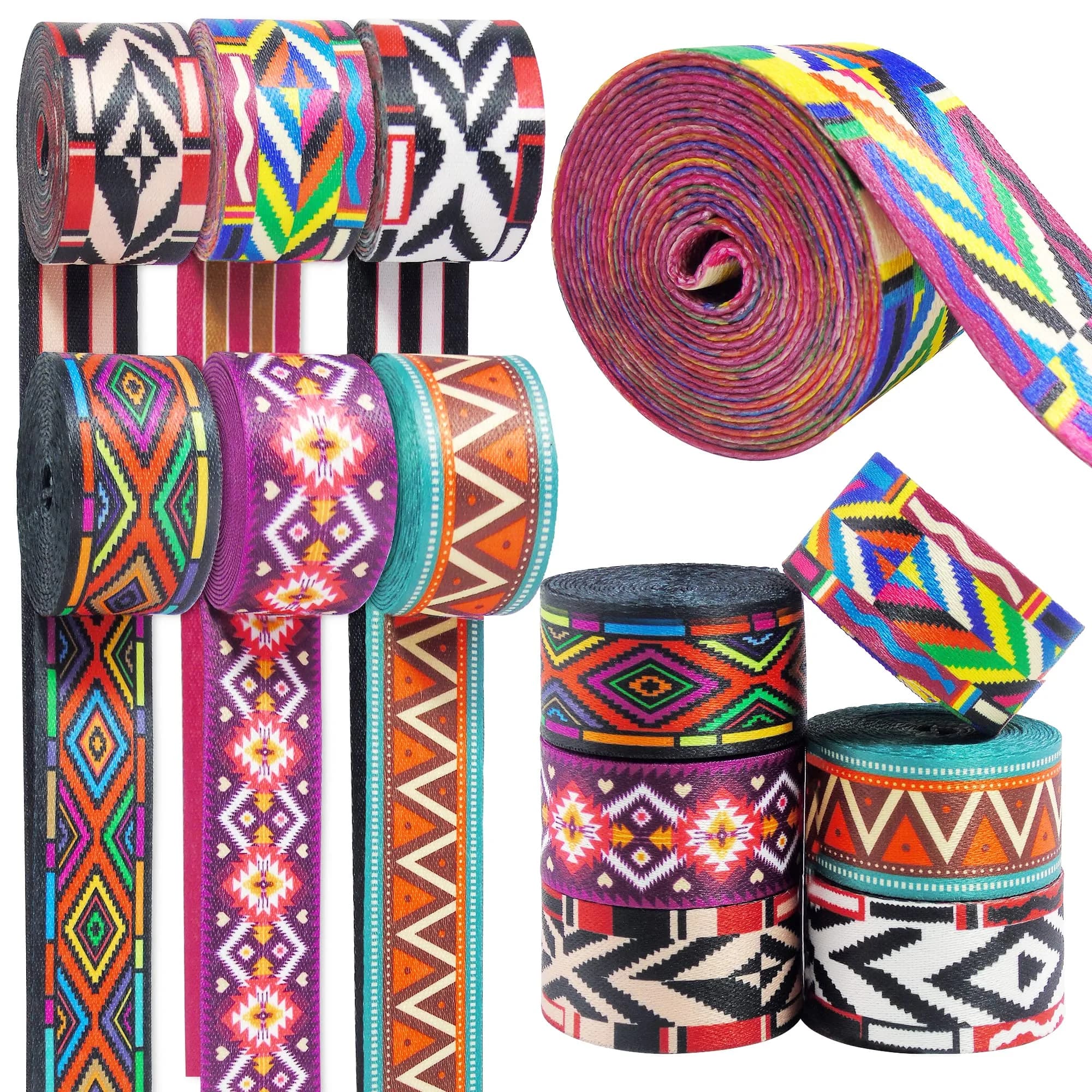 Grosun 6 Rolls 1.5 inch Nylon Webbing Belt Webbing Straps Purse Straps Backpack Straps Nylon Belt Patterns | 3.8cm x 3m | Durable & Stylish - main product image
