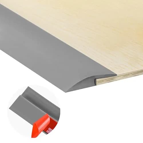 MYFAMIREA Gray PVC Floor Transition Strip 3.05 m (10 ft) | Self-Adhesive Edging Trim for Doorways Under 5 mm Height thumbnail 1