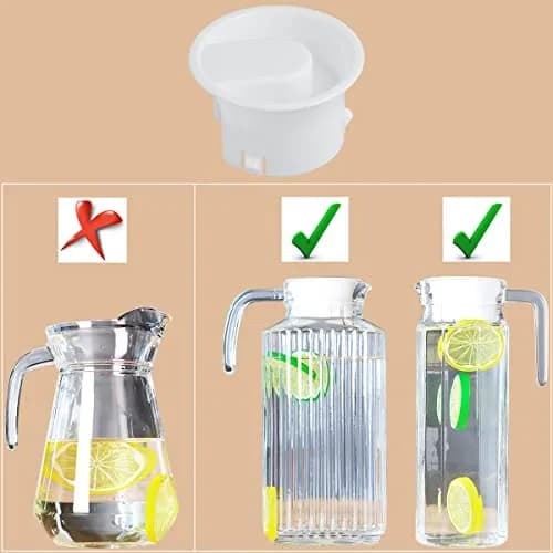 Weilan Glass Water Pitcher Lid Replacement Cap Stoppers for Jug | White, 4 Pack thumbnail 3