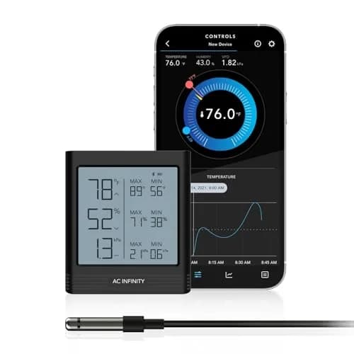 AC Infinity Smart Hygrometer B1 Temperature Humidity VPD Monitor with Bluetooth App | 5.7cm (2.25 in) thumbnail 1