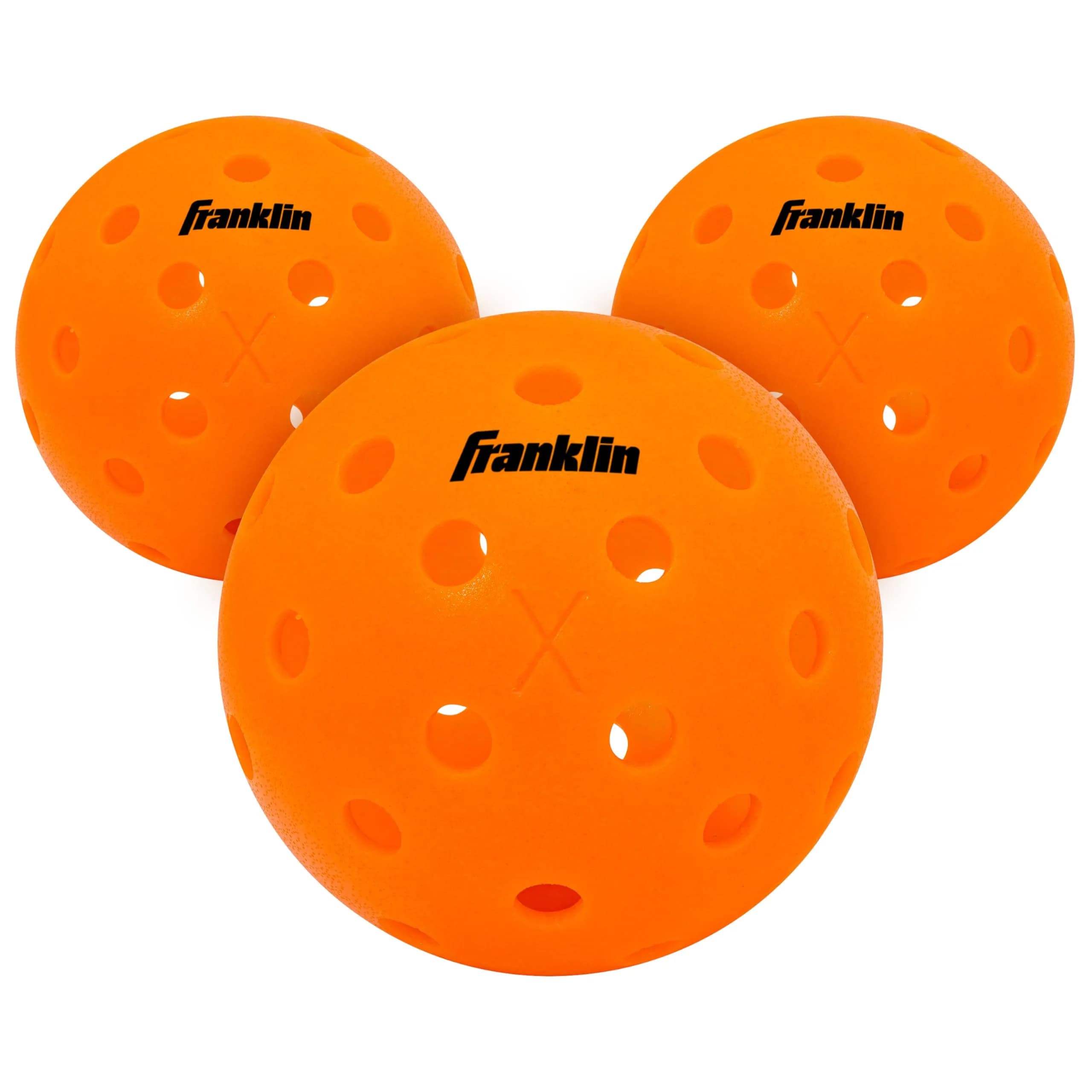 Franklin Sports X-40 Outdoor Pickleballs 74mm (3 Pack, Lava) | USAPA Approved Tournament Balls
