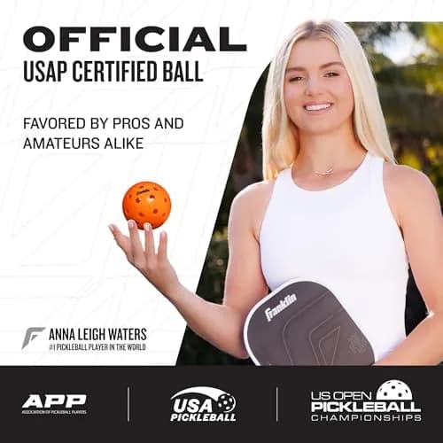 Franklin Sports X-40 Outdoor Pickleballs 74mm (3 Pack, Lava) | USAPA Approved Tournament Balls thumbnail 2