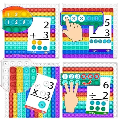 COOVA Multiplication Chart Pop It - Interactive Math Fidget Toy, 9.25 x 9.25 inches, Multi-color for Kids Learning thumbnail 2