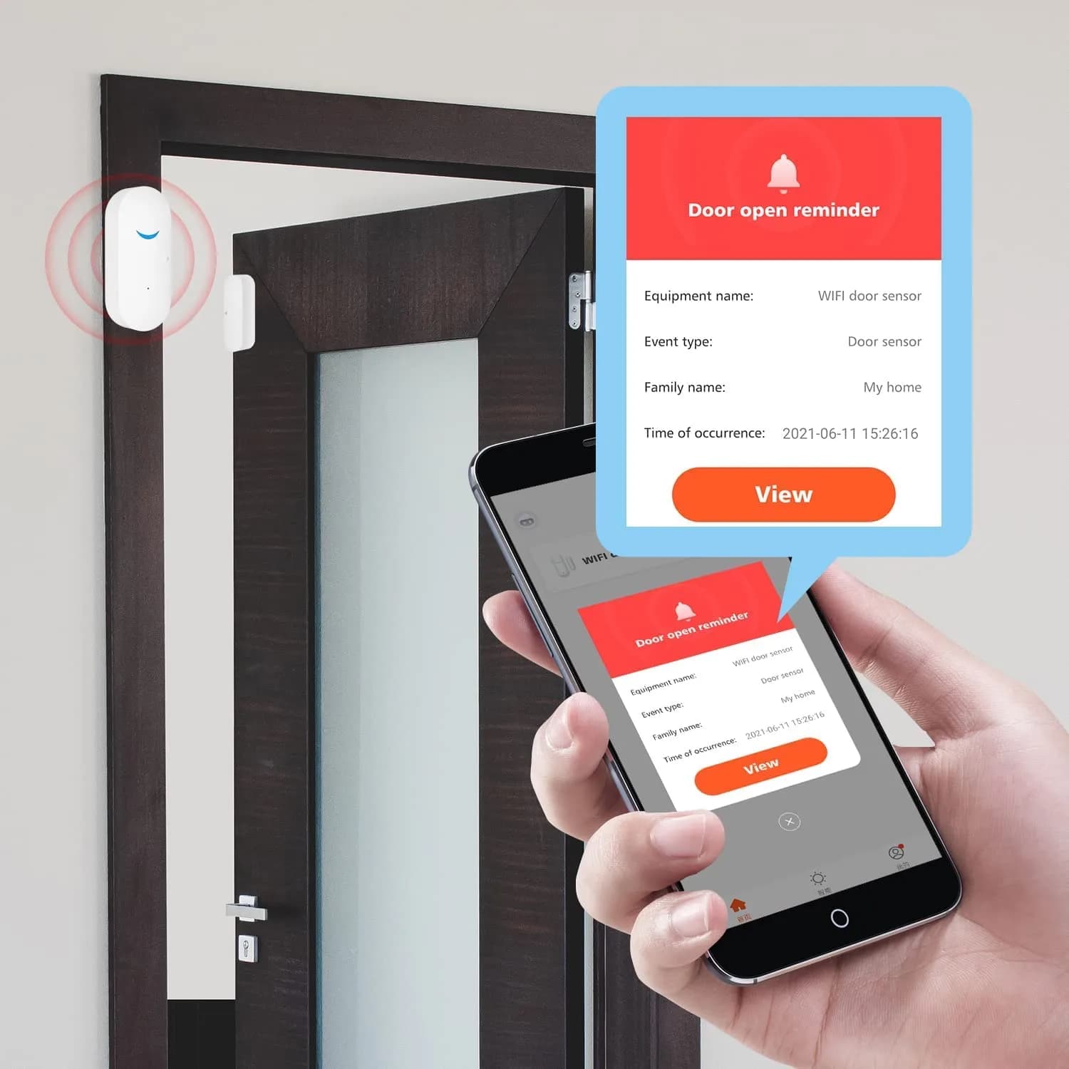 SENCKIT Smart Door/Window Sensor 4-Pack | WiFi Alarm, Wireless Alerts, Compatible with Alexa/Google Assistant — 2-Pack