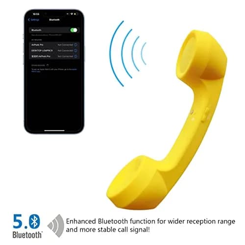 LIONSOUL Retro Bluetooth Handset with USB for Cell Phones & Computers (Yellow) thumbnail 2