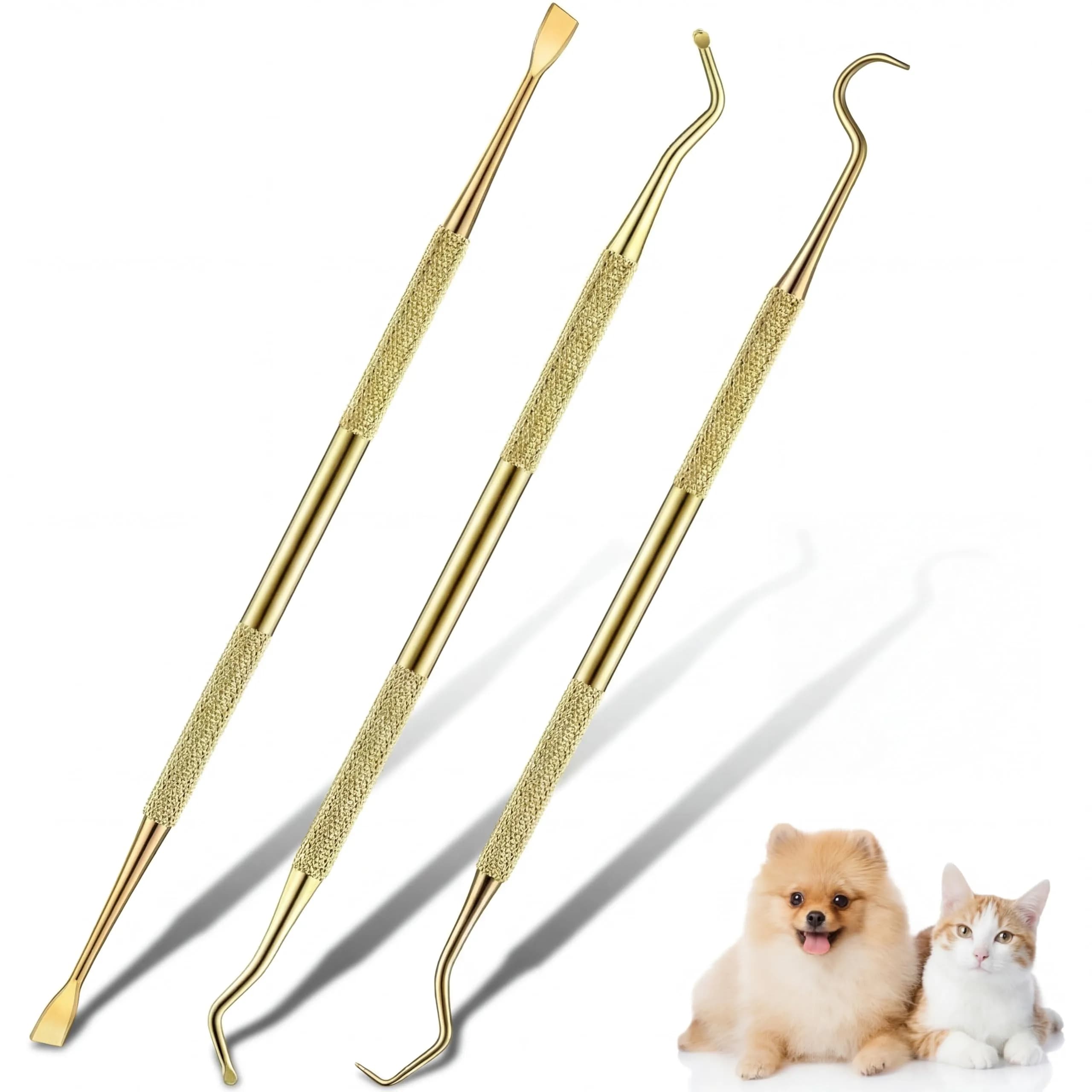 Hotop Dog Tooth Scaler Scraper Dental Tool Stainless Steel,Gold | Pet Dental Care for Tartar Removal - main product image