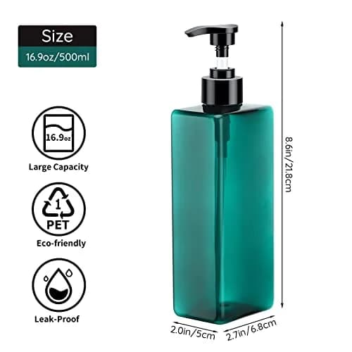 Segbeauty 3-Piece 500ml Pump Dispenser Set | Leak-Proof & Refillable for Bathroom & Travel thumbnail 6