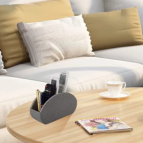 RHCSZ Remote Control Holder Grey 21.5cm (8.46in) | 5 Compartment Bedside Organizer thumbnail 7