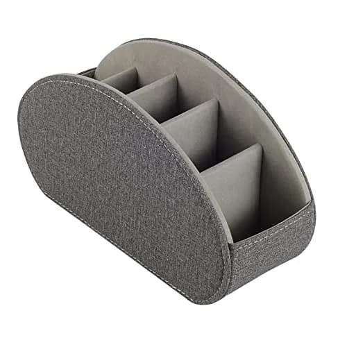 RHCSZ Remote Control Holder Grey 21.5cm (8.46in) | 5 Compartment Bedside Organizer thumbnail 3
