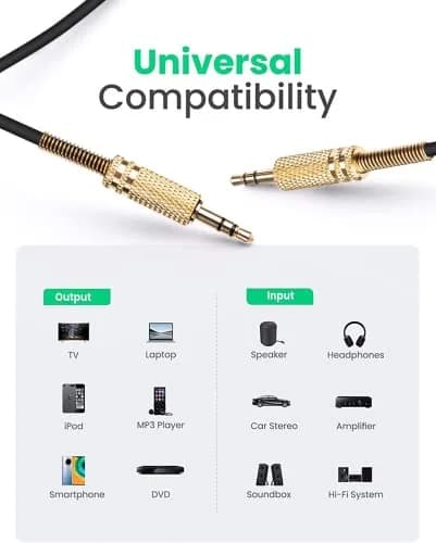 BUTIAO Replacement Aux Extension Cord 3.5mm for Marshall Speakers | Coiled Audio Cable 1m-2.5m thumbnail 9
