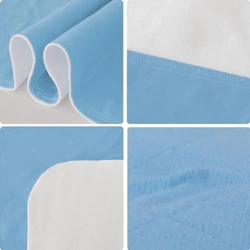 SPRINGSPIRIT Washable Waterproof Bed Pads 36'' x 34'' (2-Pack, Blue) | 4-Layer Protection for Incontinence thumbnail 4