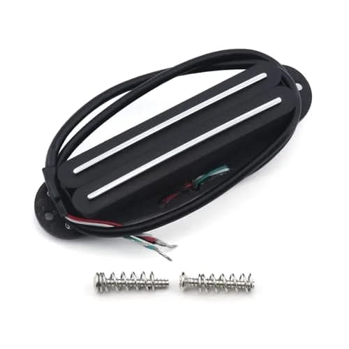 FLEOR Alnico 5 Hot Dual Rail Humbucker Pickup 12-13K | Single-Coil-Sized, Black thumbnail 1