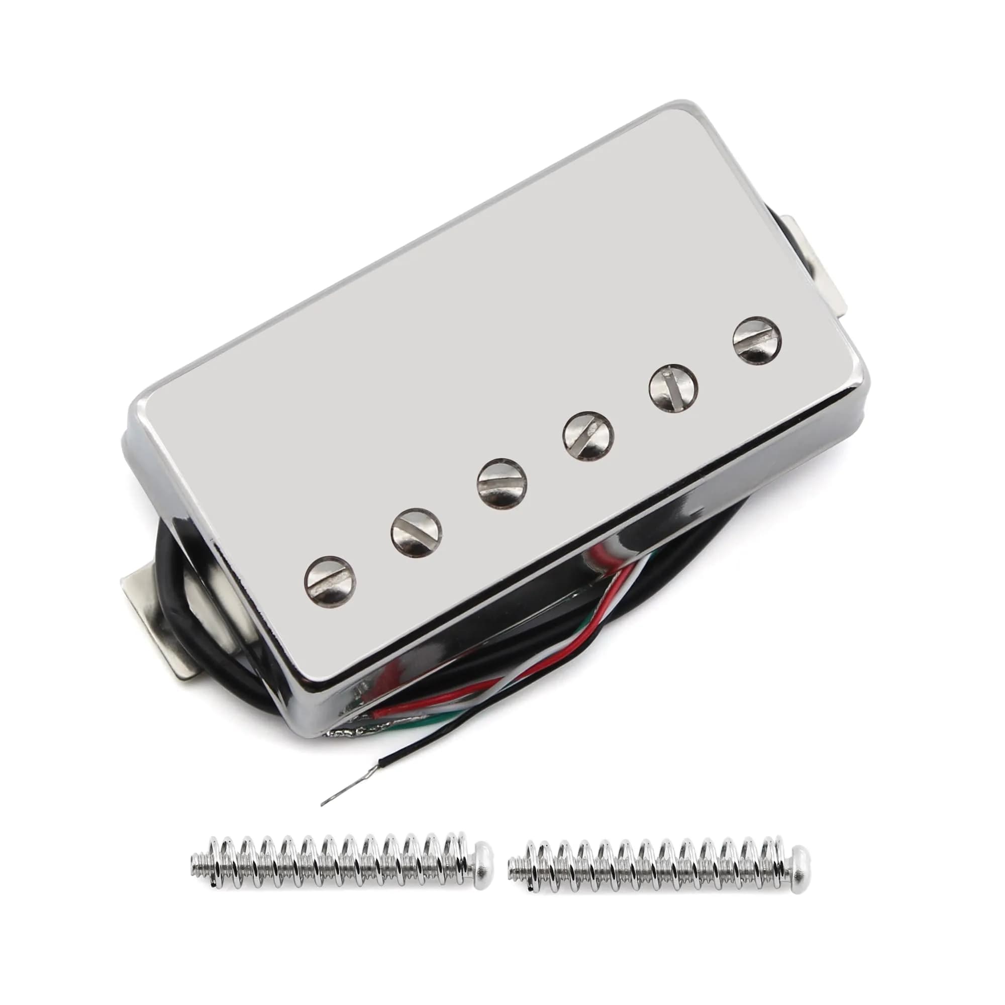 FLEOR Alnico 5 Guitar Humbucker Pickup Set Chrome Neck+Bridge Pickup | 7-8kΩ Neck, 14-15kΩ Bridge — Chrome Bridge Pickup(14-15K)