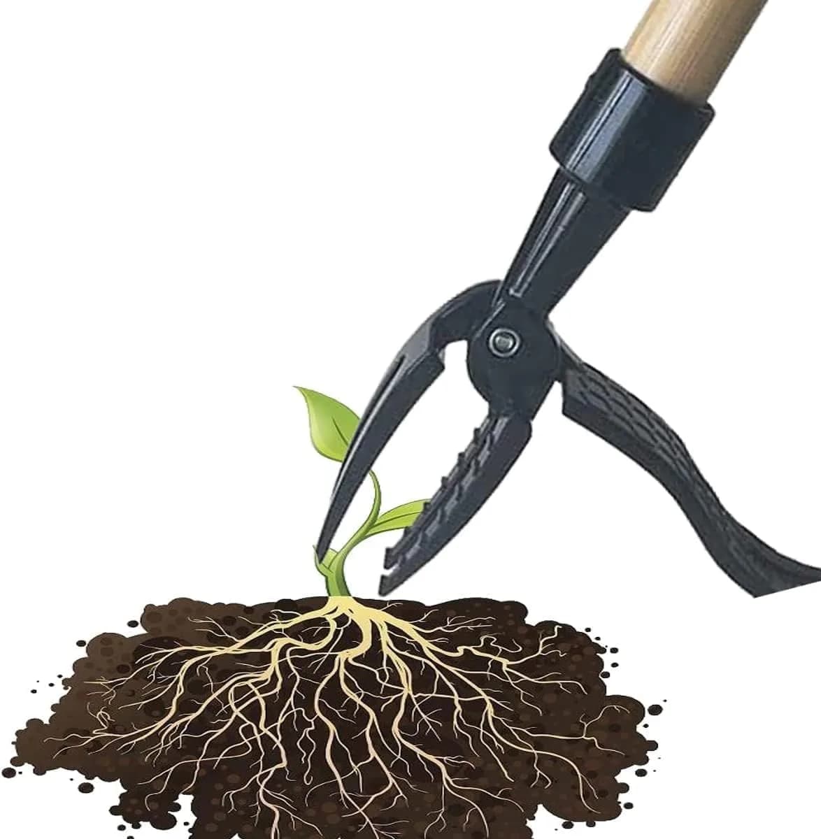 Deashun Stand-Up Weed Picker Head Replacement | Aluminum, Black, 14.5x13.5cm, No Handle