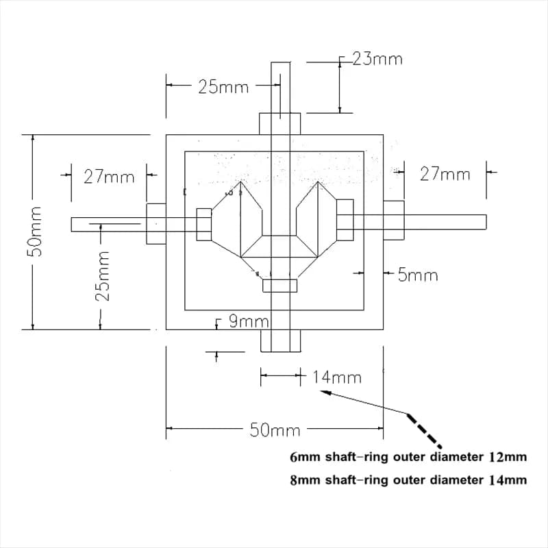 PGFUN 1:1 Right Angle Bevel Gearbox 1 Module 20 Teeth 8mm Shaft | Simple DIY Mechanical Steering Gear thumbnail 5