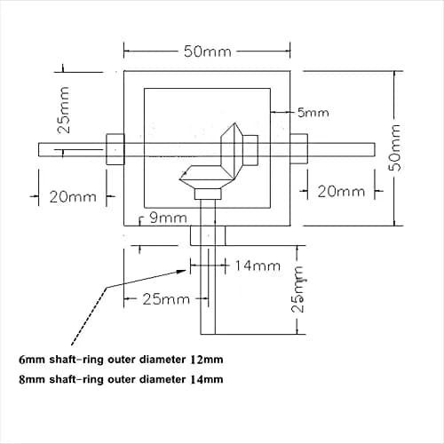 PGFUN 1:1 Right Angle Bevel Gearbox 1 Module 20 Teeth 8mm Shaft | Simple Mechanical DIY Steering Gear Device thumbnail 4
