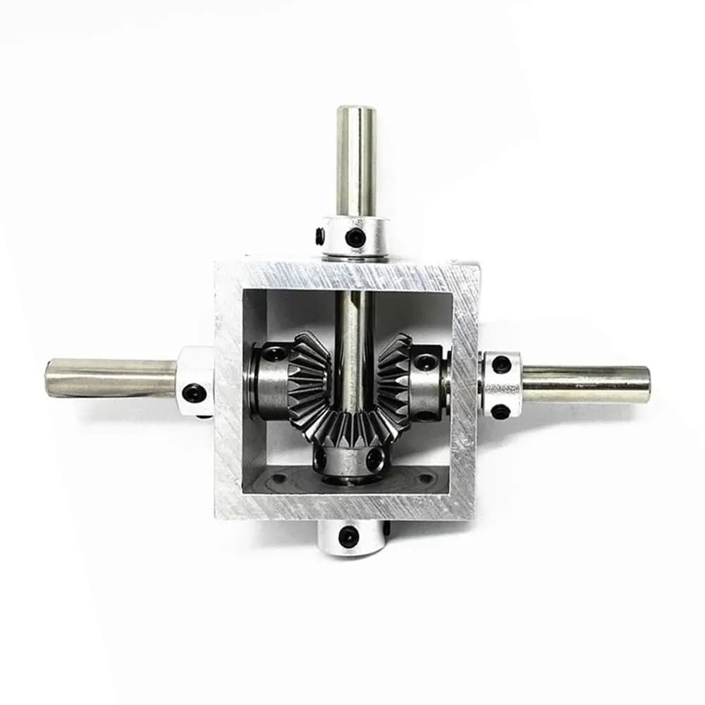 PGFUN 1:1 Right Angle Bevel Gearbox 1 Module 20 Teeth 6mm Shaft | Simple DIY Mechanical Steering Gear Device - main product image