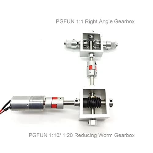 PGFUN 1:1 Right Angle Bevel Gearbox 1 Module 20 Teeth 6mm Shaft | Simple DIY Mechanical Steering Gear Device thumbnail 6