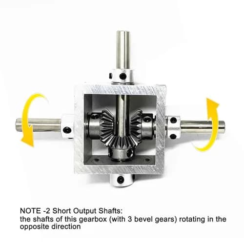 PGFUN 1:1 Right Angle Bevel Gearbox 1 Module 20 Teeth 6mm Shaft | Simple DIY Mechanical Steering Gear Device thumbnail 7