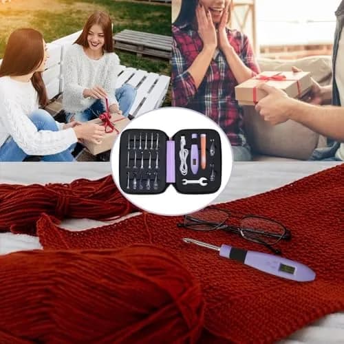 Yarniss 18 Size Interchangeable Crochet Hooks Set with Light & Counter 2.0mm-14.0mm | Digital Counting for Rows & Stitches thumbnail 8