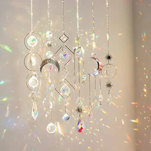 ilclviz 6Pieces Crystal Suncatchers for Window Hanging Sun Catcher with Chain | Rainbow Maker Decor for Home & Garden thumbnail 1