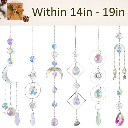 ilclviz 6Pieces Crystal Suncatchers for Window Hanging Sun Catcher with Chain | Rainbow Maker Decor for Home & Garden thumbnail 3