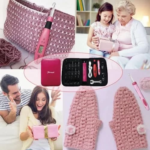 Yarniss 17 Size Lighted Crochet Hooks Set with Counter 2.5mm-14.0mm | Ergonomic Plastic Handles thumbnail 10