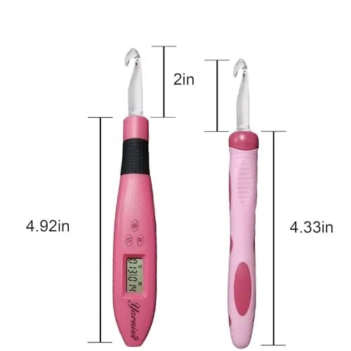 Yarniss 17 Size Lighted Crochet Hooks Set with Counter 2.5mm-14.0mm | Ergonomic Plastic Handles thumbnail 3