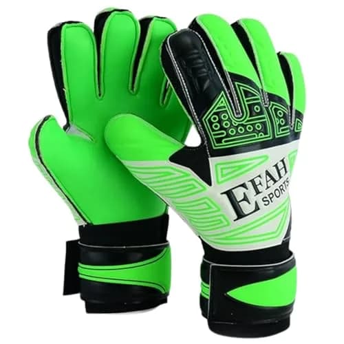 EFAH SPORTS Goalkeeper Gloves Green Size 8 (231g) | Fingersave & Double Wrist Protection for Youth Soccer thumbnail 1