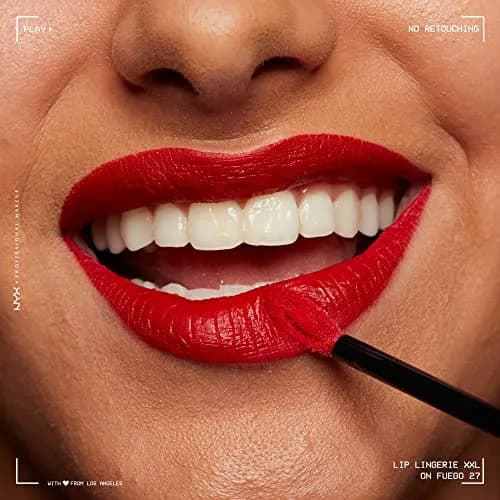 NYX PROFESSIONAL MAKEUP Lip Lingerie XXL Matte Liquid Lipstick On Fuego (Fire Red) 3.8ml (0.13 Fl Oz) | Long-Lasting Matte Finish thumbnail 5