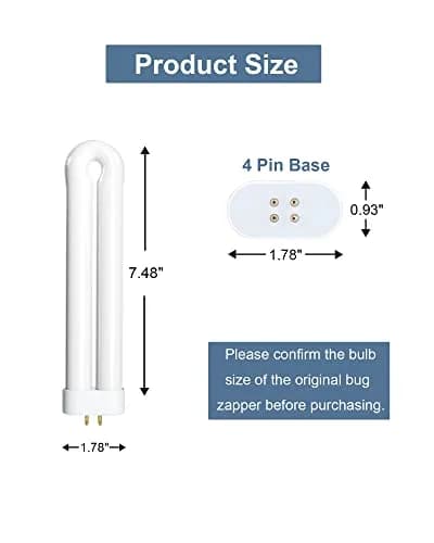 Dichroma Bug Zapper Bulb Replacement 15W U-Shaped UVA 365nm | 7.48 inch (19 cm) Replacement Bulb for Outdoor Bug Zappers thumbnail 2